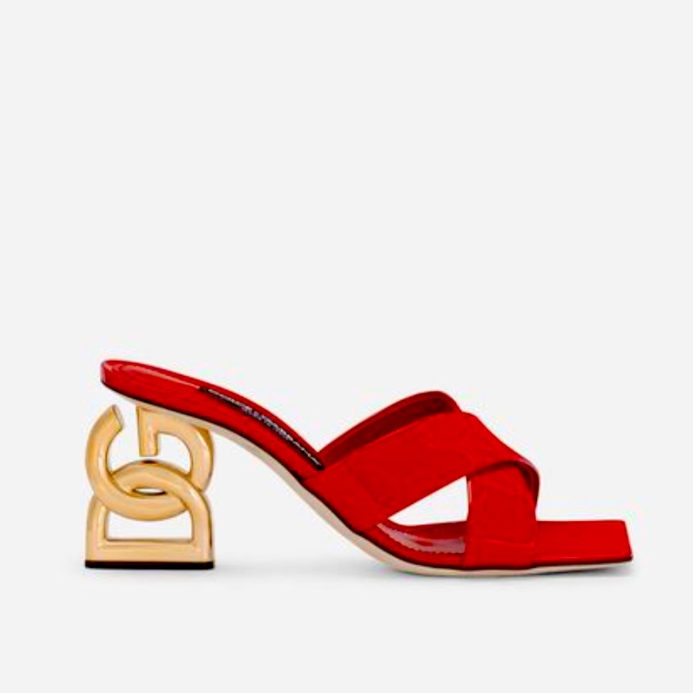 Dolce & Gabbana Women's Red Patent Sandal. European size 39 1/2. Us size 9 1/2